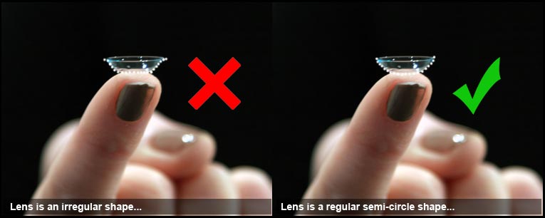 How to insert a contact lens - correct shape